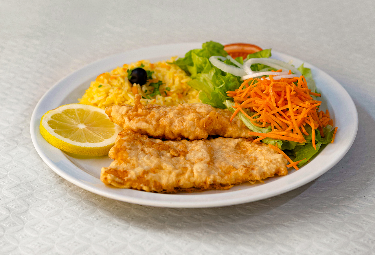 대구 필레와 밥, 샐러드