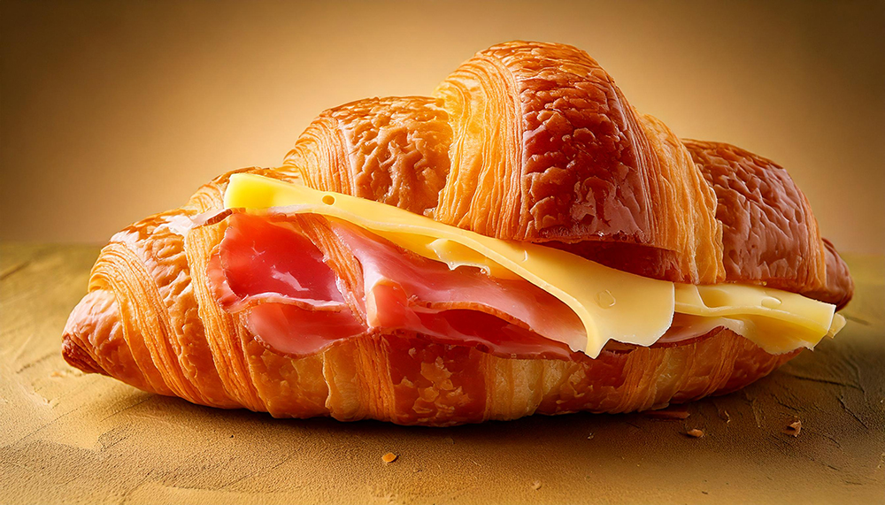Croissant con Queso y Jamón